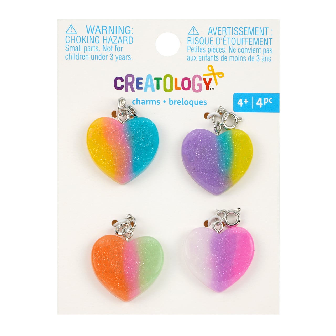 12 Packs: 4 ct. (48 total) Neon Heart Charms by Creatology™